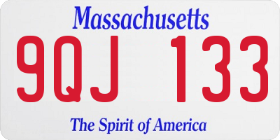 MA license plate 9QJ133