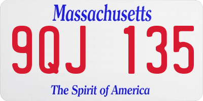 MA license plate 9QJ135