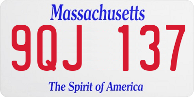 MA license plate 9QJ137