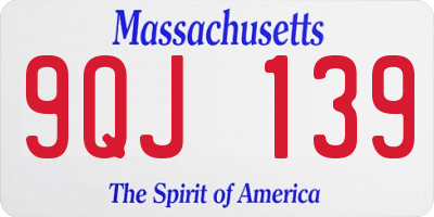 MA license plate 9QJ139