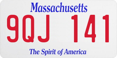 MA license plate 9QJ141