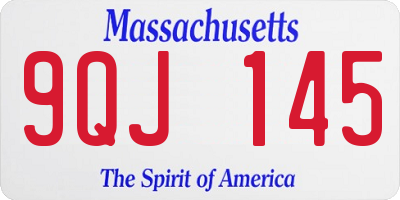 MA license plate 9QJ145
