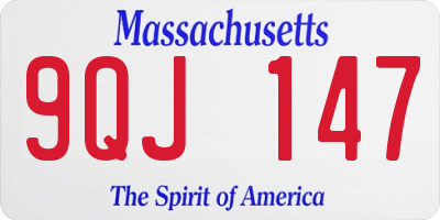 MA license plate 9QJ147