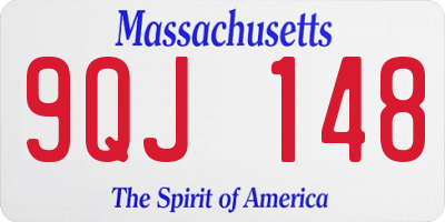MA license plate 9QJ148