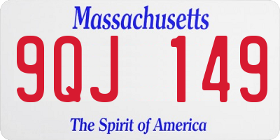 MA license plate 9QJ149