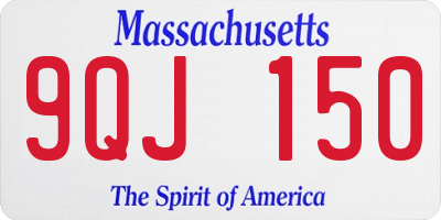 MA license plate 9QJ150