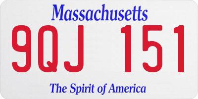 MA license plate 9QJ151
