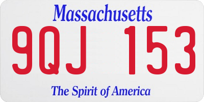 MA license plate 9QJ153