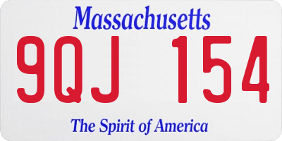 MA license plate 9QJ154