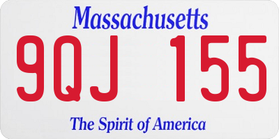 MA license plate 9QJ155