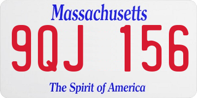 MA license plate 9QJ156