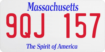 MA license plate 9QJ157