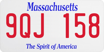 MA license plate 9QJ158