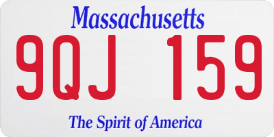 MA license plate 9QJ159