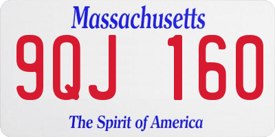 MA license plate 9QJ160