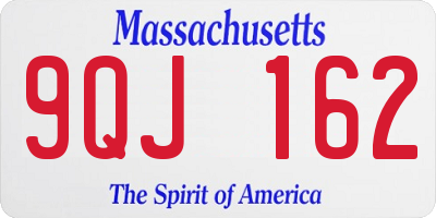 MA license plate 9QJ162