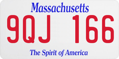 MA license plate 9QJ166