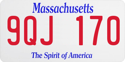 MA license plate 9QJ170