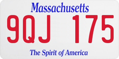 MA license plate 9QJ175