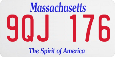 MA license plate 9QJ176