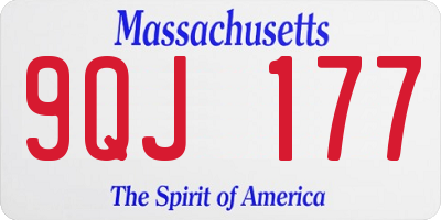 MA license plate 9QJ177