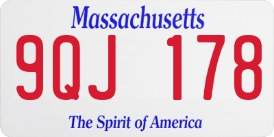 MA license plate 9QJ178