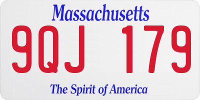 MA license plate 9QJ179