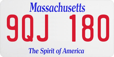 MA license plate 9QJ180