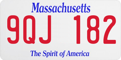 MA license plate 9QJ182