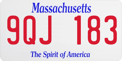 MA license plate 9QJ183