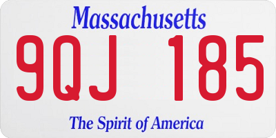 MA license plate 9QJ185