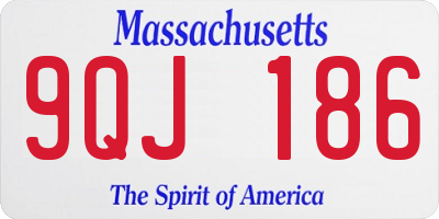 MA license plate 9QJ186