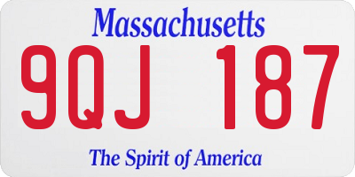MA license plate 9QJ187