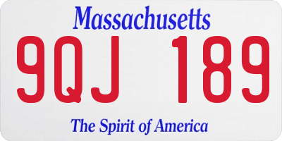MA license plate 9QJ189