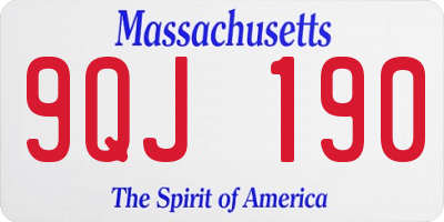 MA license plate 9QJ190