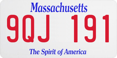 MA license plate 9QJ191