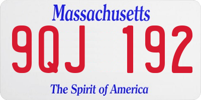 MA license plate 9QJ192