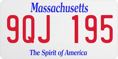 MA license plate 9QJ195