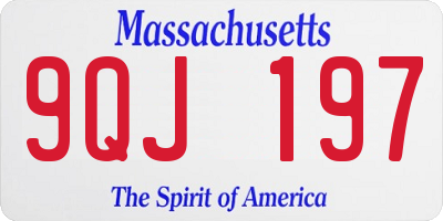 MA license plate 9QJ197