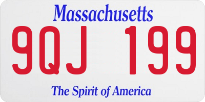 MA license plate 9QJ199
