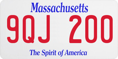 MA license plate 9QJ200