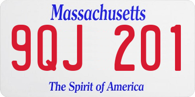 MA license plate 9QJ201
