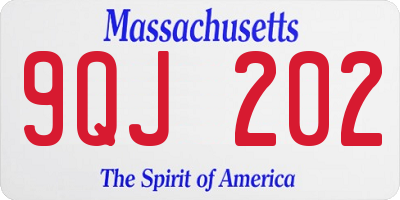 MA license plate 9QJ202