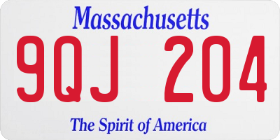 MA license plate 9QJ204