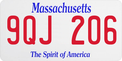MA license plate 9QJ206