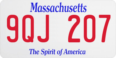 MA license plate 9QJ207