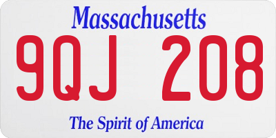 MA license plate 9QJ208