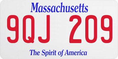 MA license plate 9QJ209