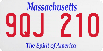 MA license plate 9QJ210