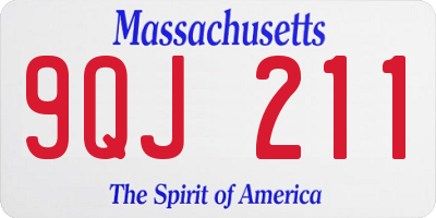 MA license plate 9QJ211